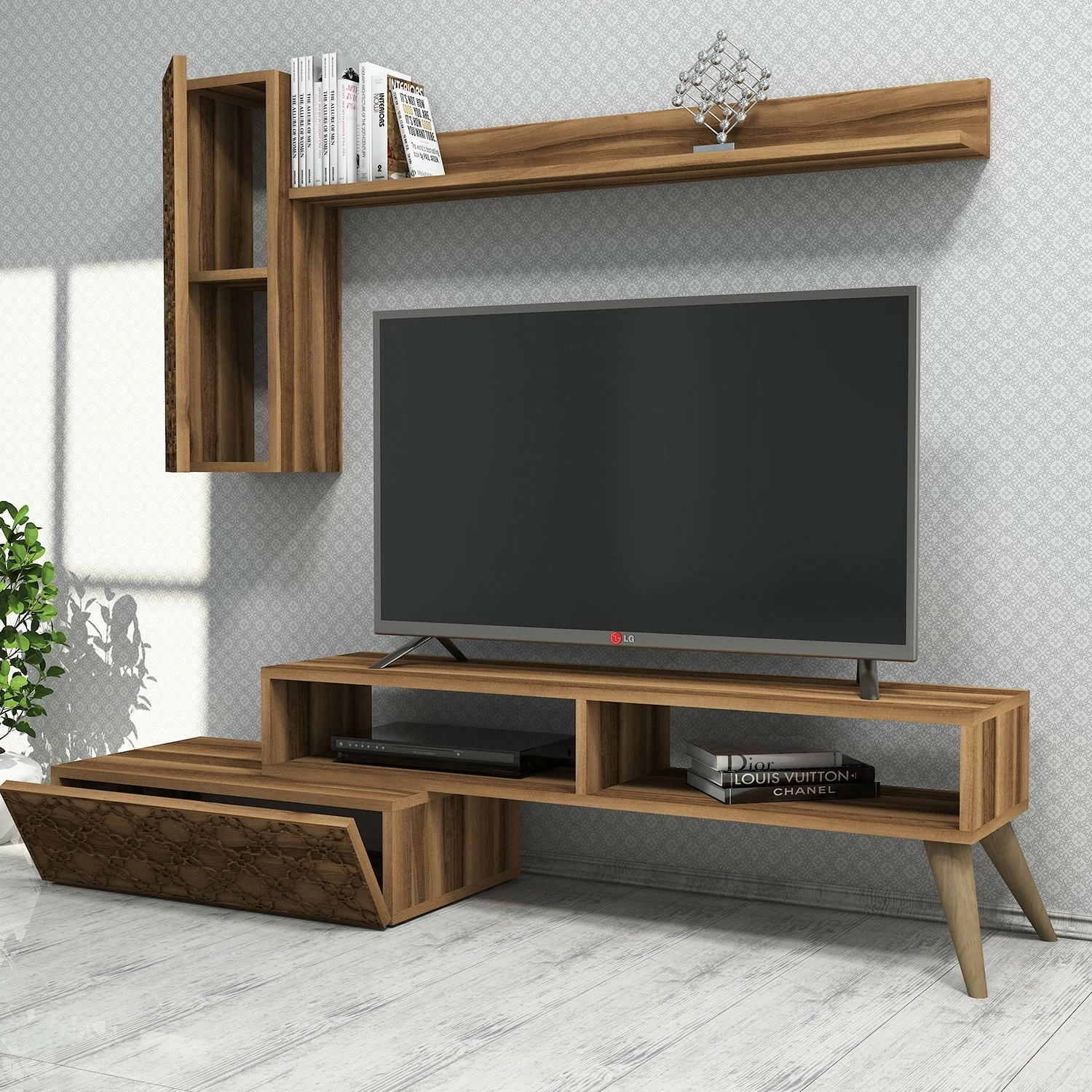 Set komodë TV Hanah Home, Planet, ngjyrë arre
