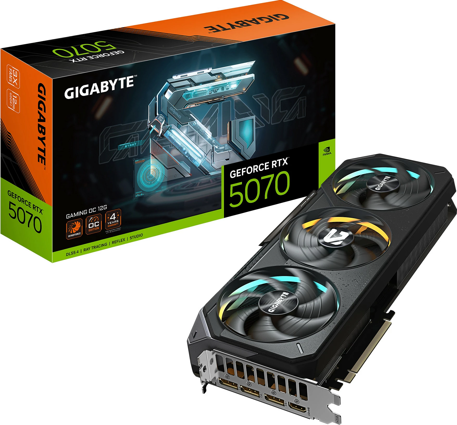 Kartelë grafike Gigabyte GeForce RTX 5070 GAMING OC 12G, 12GB GDDR7, PCI-E 5.0, e zezë