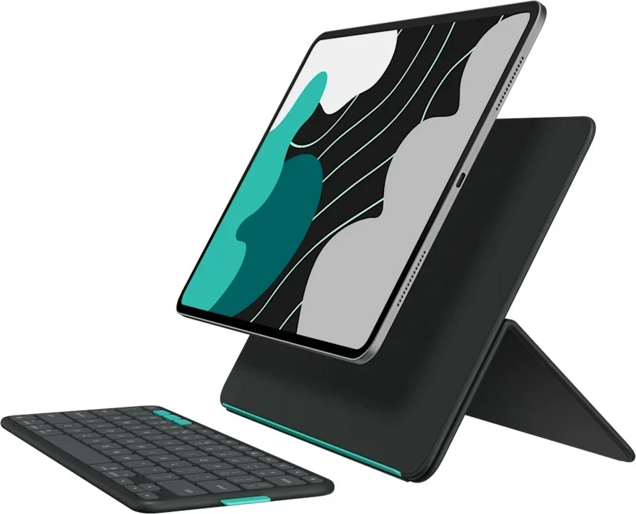 Tastierë me mbështjellës Logitech Flip Folio për iPad Pro & Air 13 inch, Bluetooth, gri