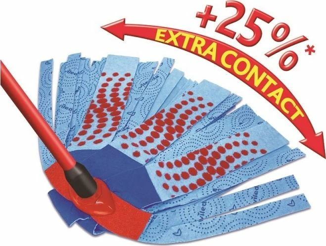 Zëvendësues për mop Vileda SuperMocio 3Action Velour 137477, mikrofibër me shirita veluri, blu