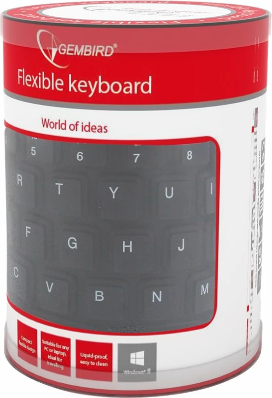 Tastierë fleksibile Gembird KB-109F-B, 109 taste, USB/PS2, e zezë