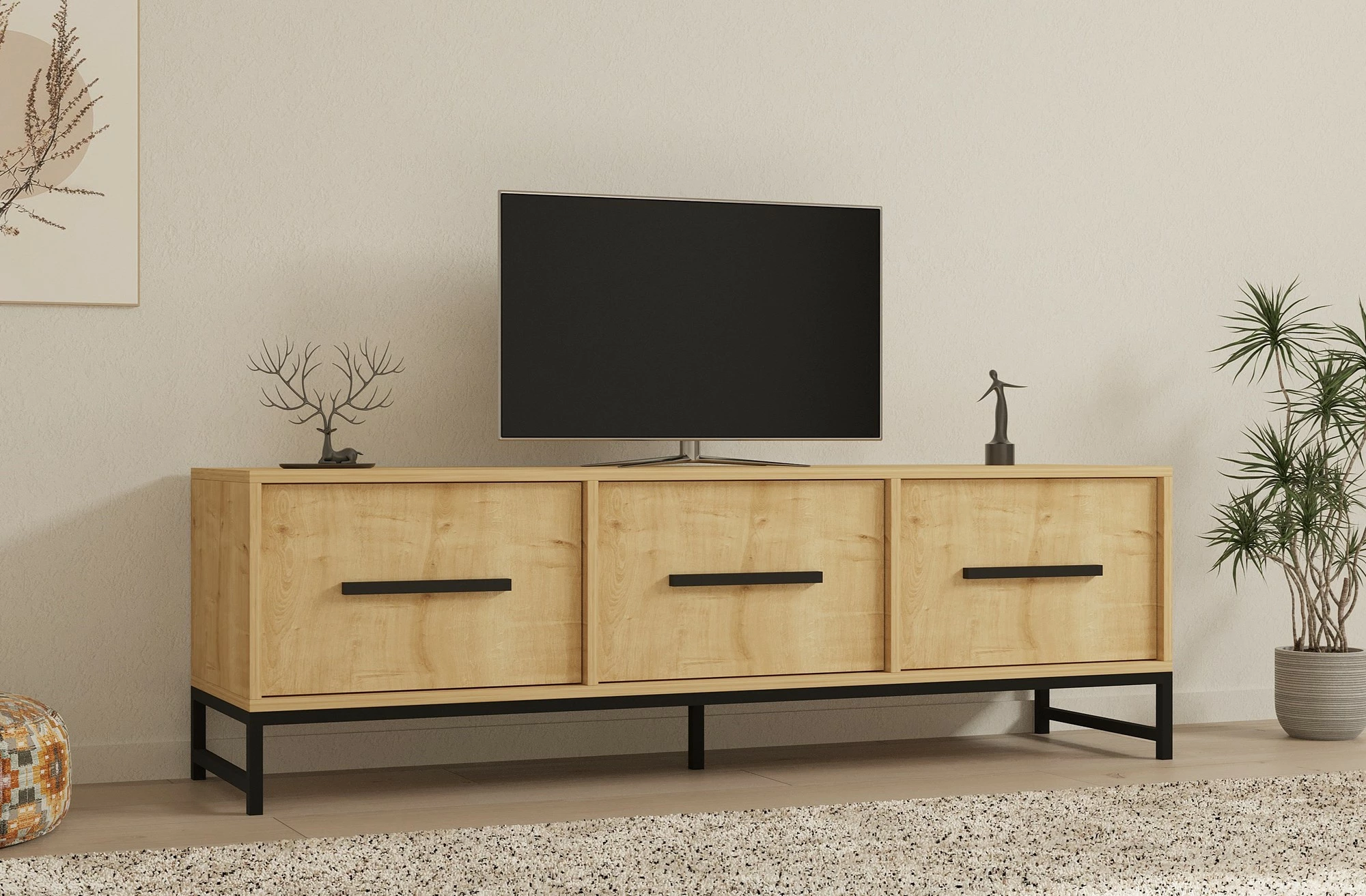 Komodë TV Hanah Home, Melody, ngjyrë lis safir