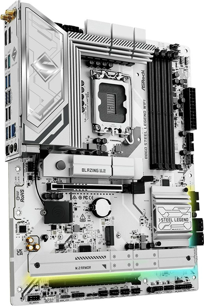 Pllakë amë Asrock B860 Steel Legend WiFi, ATX, Bardhë