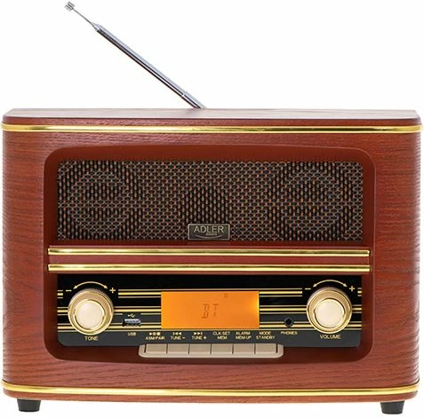 Radio retro Adler AD1187, FM Bluetooth 5.0, USB, AUX, stereo, 2x5W, kafe