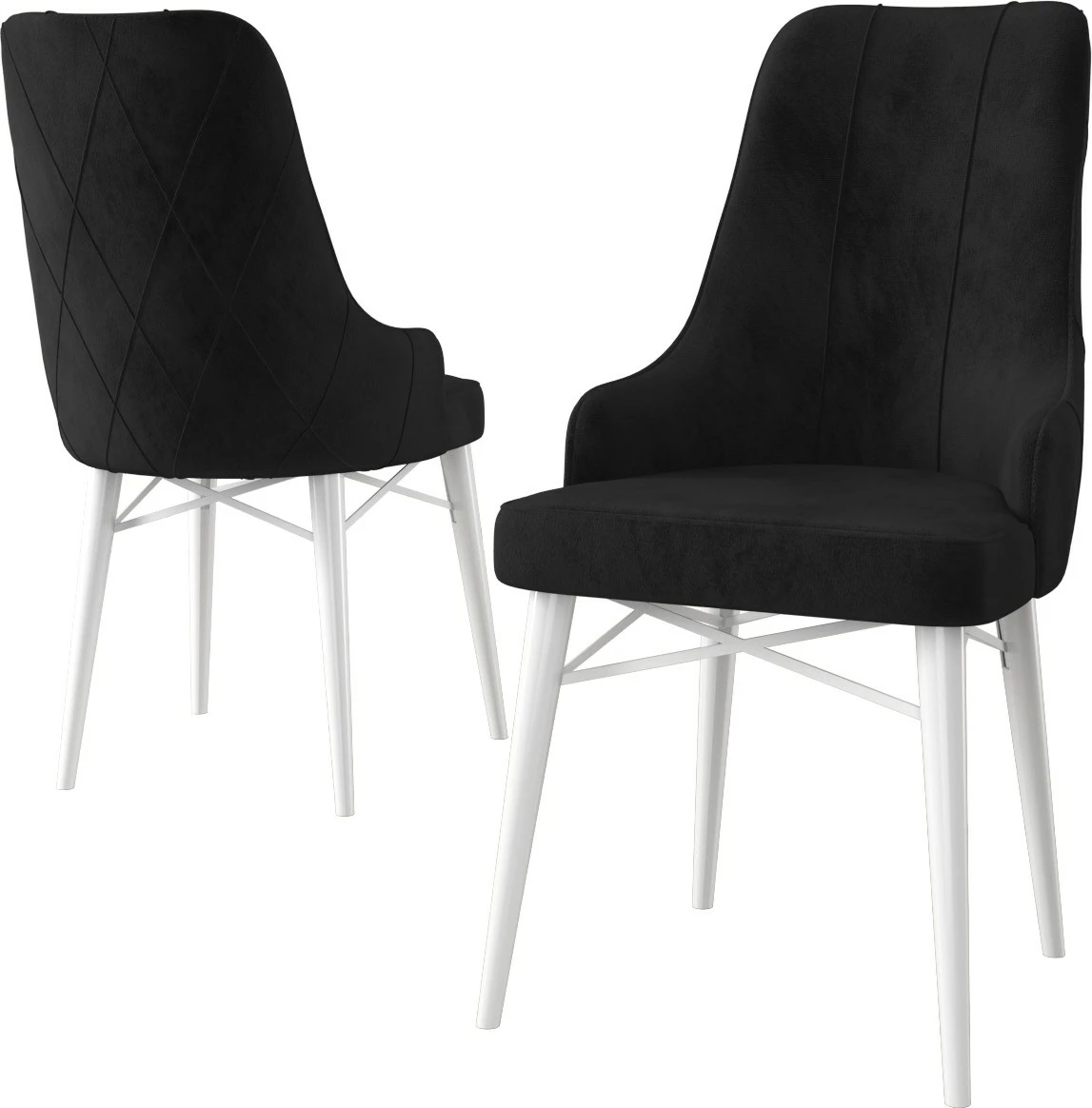 Set karrigesh (2 copë) Hanah Home, Neta, e zezë dhe e bardhë