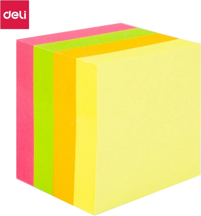 Deli Postit 51X51 400Fl Neon Mix 1/4 A03303