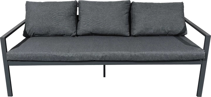 Set lounge për oborr 4 pjesë, alumin anthracite, jastëk anthracite