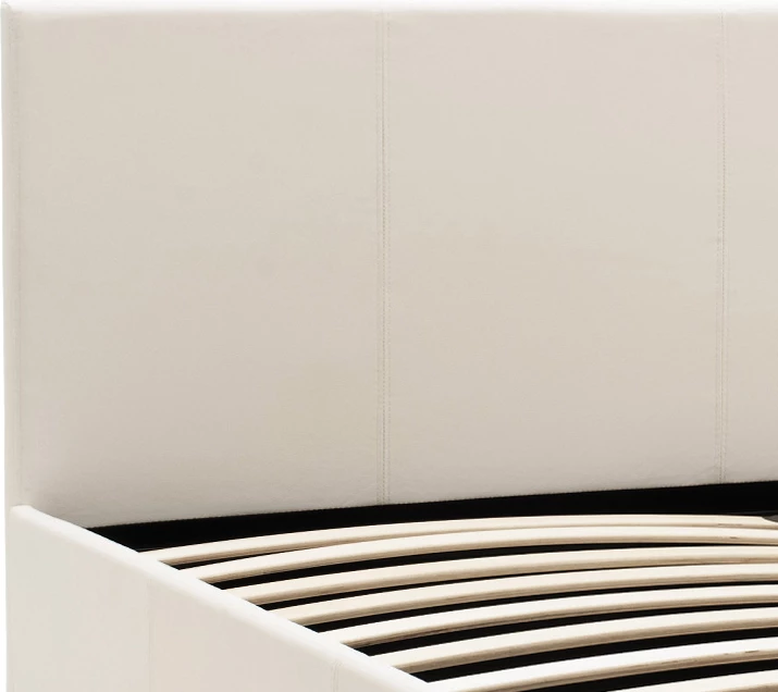 Krevat dopio Norse PU me hapsirë ruajtjeje, ngjyrë e bardhë matte, 160x200cm