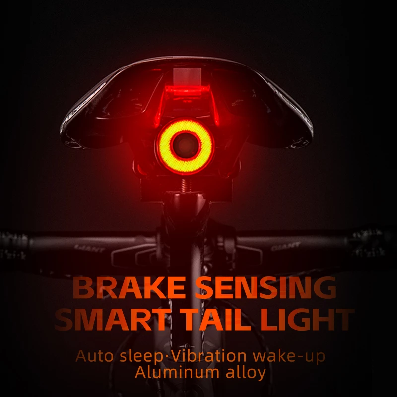 Dritë e pasme biçiklete Rockbros Q5 me sistem inteligjent ndalese, e zezë