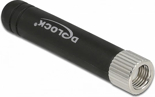 Antenë WiFi DeLOCK 802.11 b/g/n, 2.4GHz, RP-SMA/SMA, 1.7–3.7dBi, e zezë