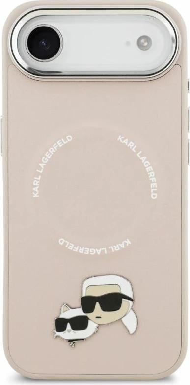 Kapak telefoni Karl Lagerfeld Karl & Choupette Pins MagSafe për iPhone Air, rozë