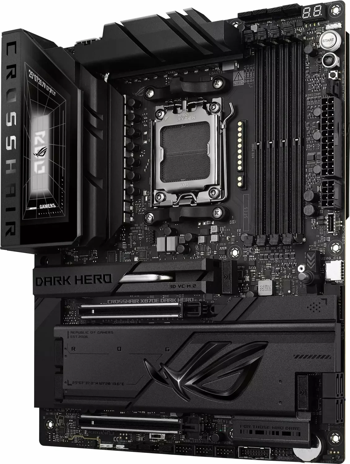 Pllakë amë Asus ROG Crosshair X870E Dark Hero, ATX, DDR5 deri 256GB, WiFi 7/Bluetooth, e zezë