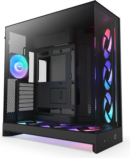 Kasë NZXT H9 Flow RGB+, Midi Tower ATX/EATX, Tempered Glass, Mesh, RGB, e zezë