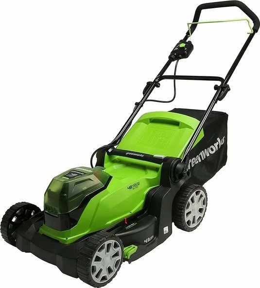Kositëse bari pa kabllo Greenworks G24X2LM41K2x 41 cm, 2x24V (48V), 2x2Ah, me karikues dual + 2 bateri
