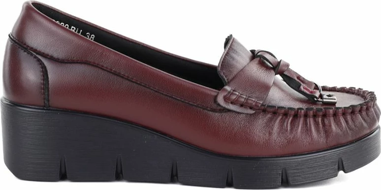 Mokasina platforme për femra Vinceza 39990, lëkurë, burgundy