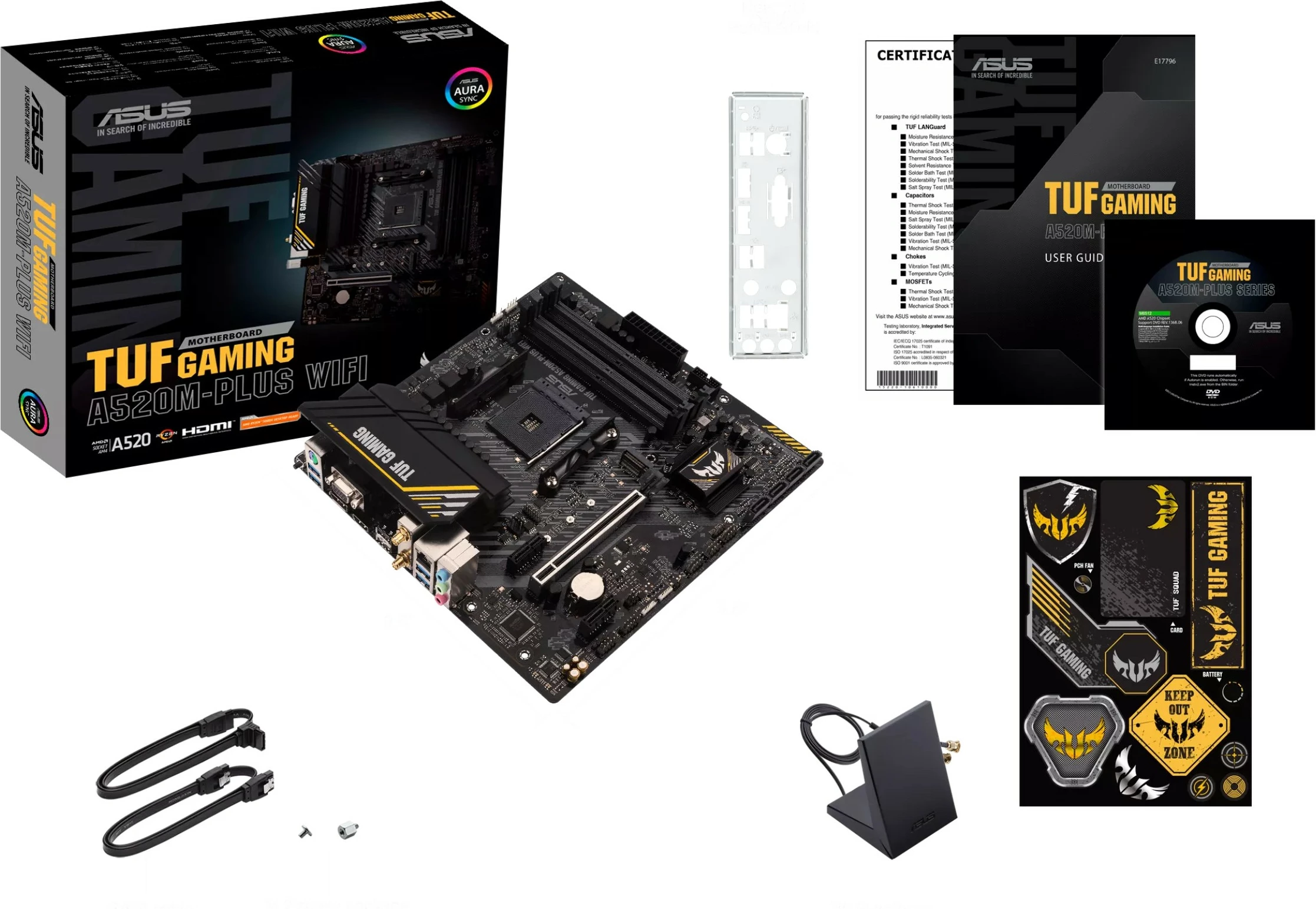 Pllakë amë ASUS TUF GAMING A520M-PLUS WIFI, Socket AM4, DDR4-SDRAM, 128 GB