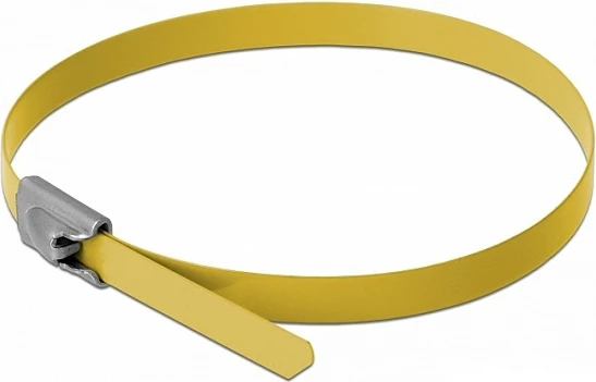 Lidhëse kabllosh inox DeLOCK 200 x 4.6 mm, 10 copë, e verdhë