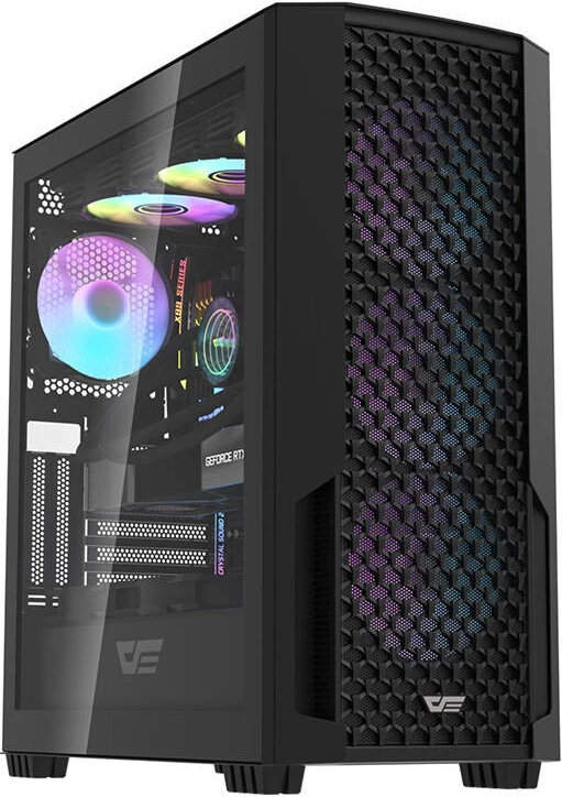Kasë Darkflash DF2100 E-ATX/ATX me x4 ARGB fans, x8 120mm max, x2 HDD + x3 SSD, x7 slote zgjerimi, x360mm radiator, x1 USB 3.0 + x2 USB 2.0, anë xham i temperuar, e zezë