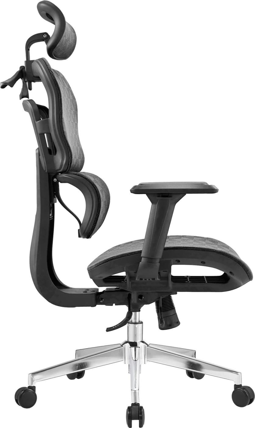 Karrige zyre ekzekutive MODEN, rrjetë e zezë, bazë kromi, 68x69x126cm