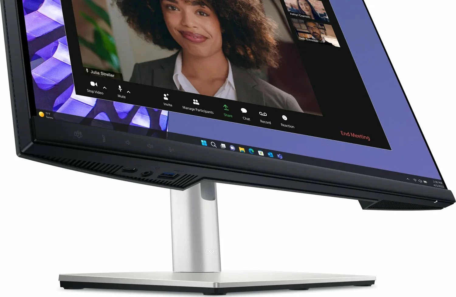 Monitor videokonference Dell P2724DEB (210-BFMZ) 27" WQHD, USB-C 90W, me kamerë dhe altoparlant, zi/argjend