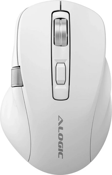 Maus wireless Bluetooth ALOGIC Apex, 6400 DPI, USB-C rikarikues, i bardhë