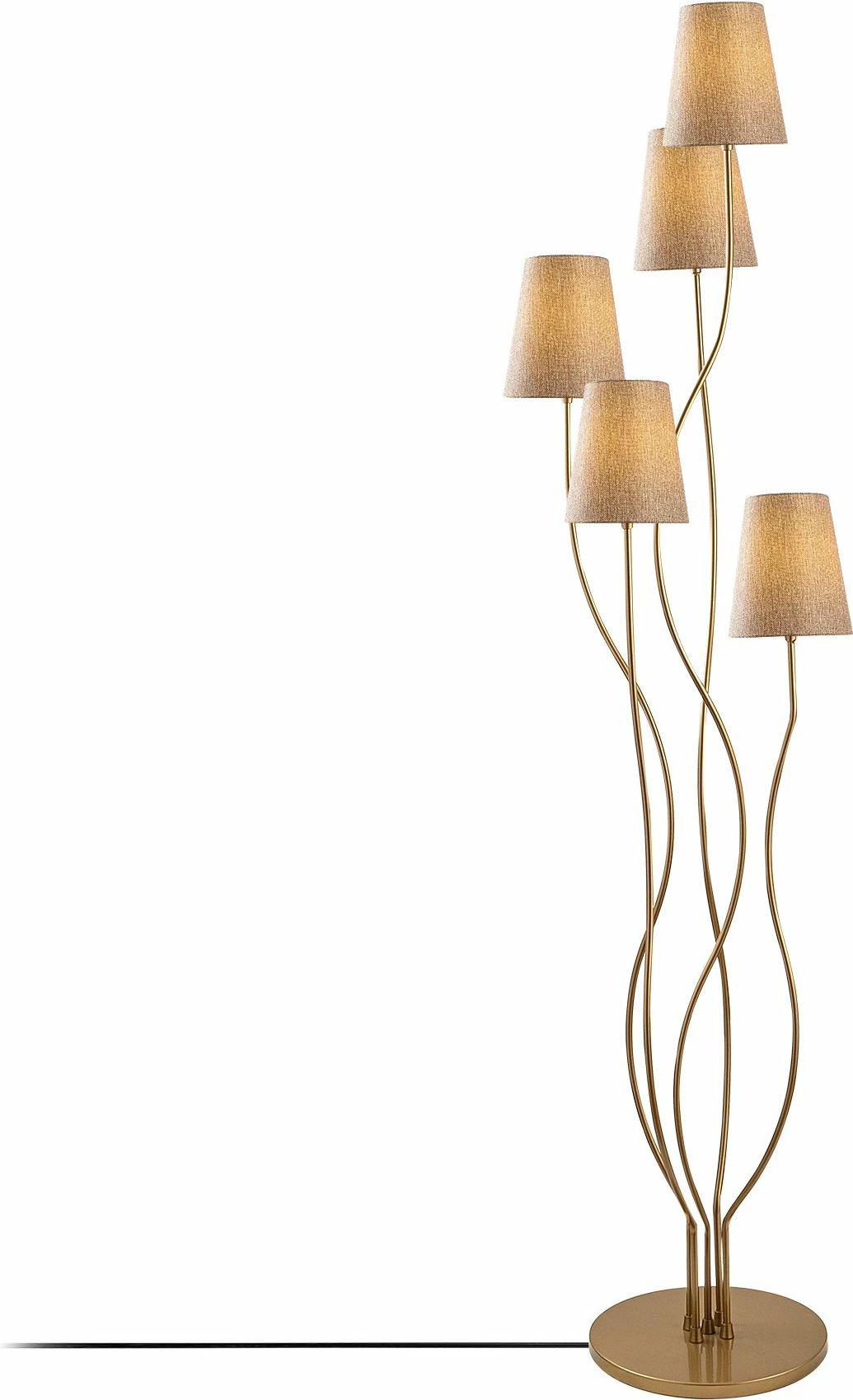 Llambë dyshemeje Opviq, Bonibon, ngjyrë ari dhe bezhë, 44x44x160cm