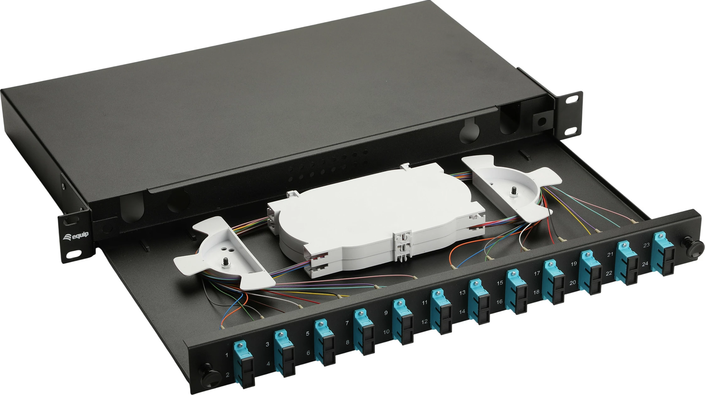 Patch panel optik EQUIP LWL-Spleißkasten, 12-Port SC Duplex OM3, 1U Rack, i zi