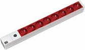 Shirit rryme/PDU Bachmann 19" 1U, 8x priza UTE, siguresë 10A, kabllo 2m, kuqe
