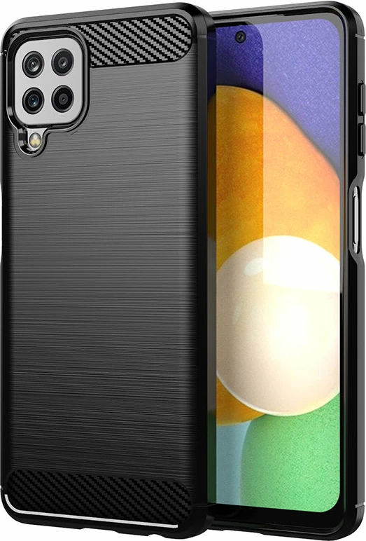 Mbështjellës Hurtel Carbon Case për Samsung Galaxy A22 4G, i zi