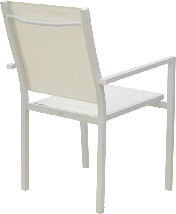 Set tavoline me karrige për terasë, Zacreta-Kliton, alumin, ngjyrë e bardhë, 80x80x74cm, 3 copë