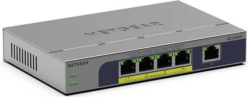 Switch NETGEAR GS105PP, 5x Gigabit, 4x PoE+ 83W, desktop/mur