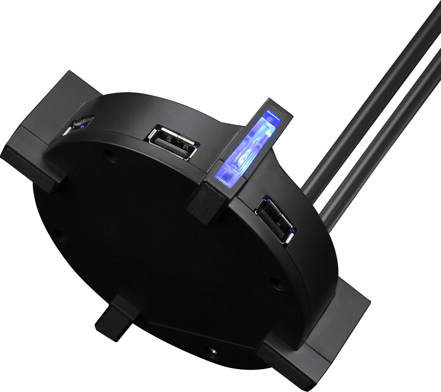 Mbajtëse për kufje Marvo HZ-04, RGB, hub 4x USB 3.0, e zezë