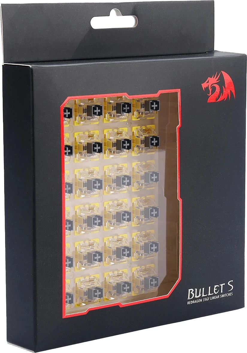 Switch mekanik Redragon Bullet-S A113, Silver Short Linear, 24 copë, me keycap puller + switch puller, Silver