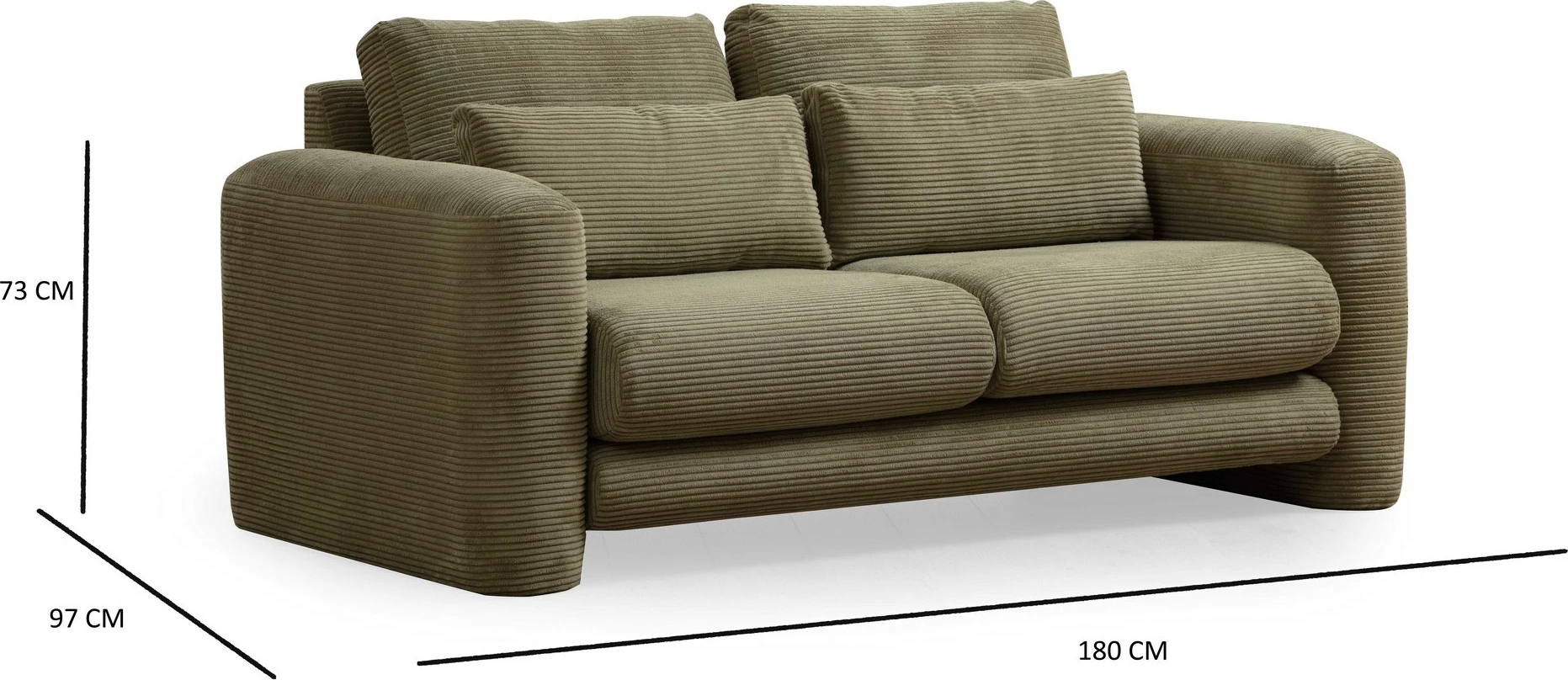 Divan dy ulës, ngjyrë e gjelbër, Atelier del Sofa, Lily