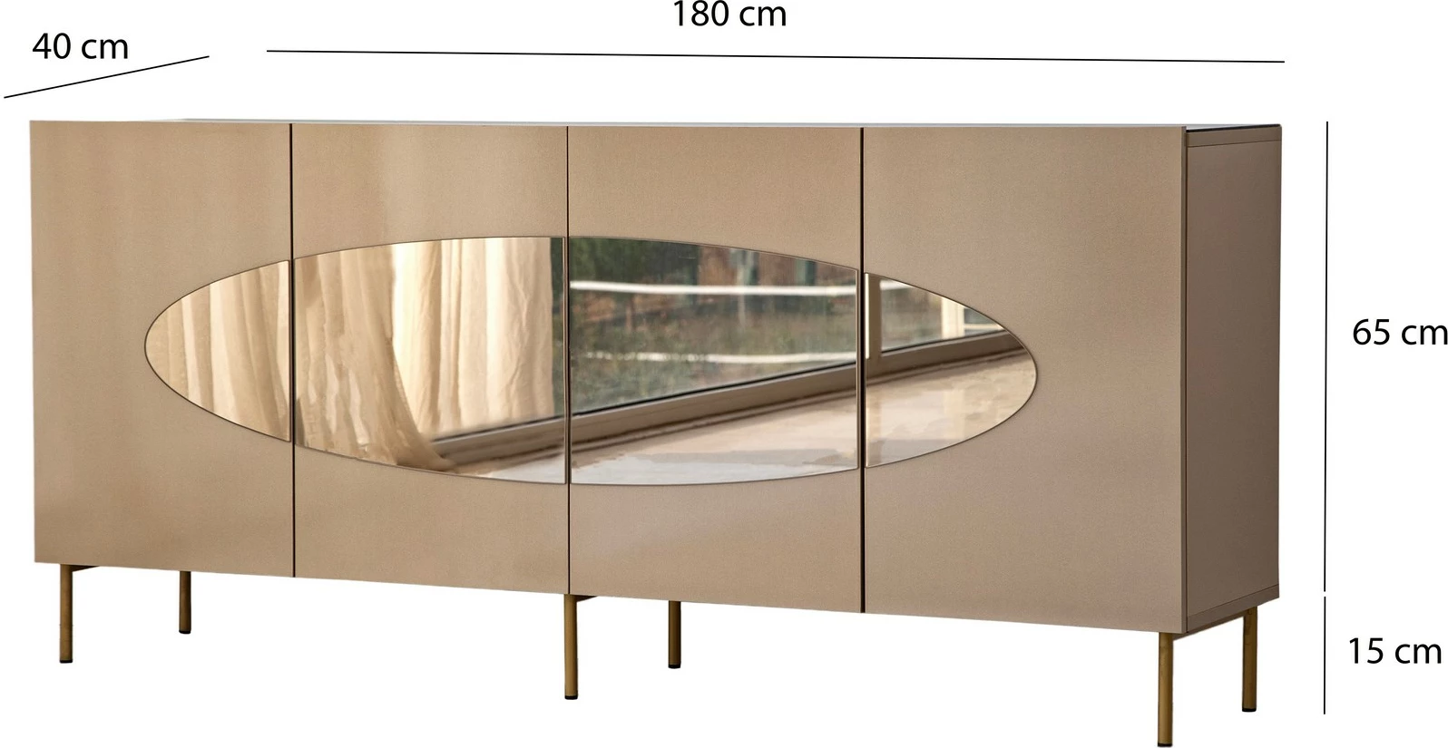 Konsol Hanah Home, Lago, bronz dhe ar