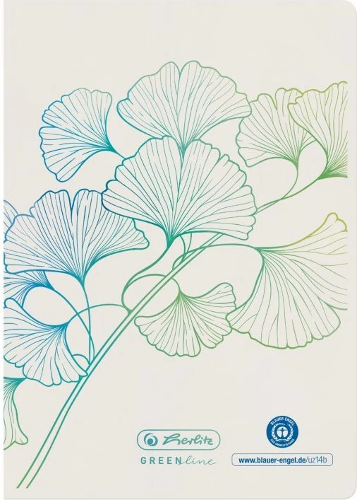 Fletore herlitz GREENline, A6, 32 faqe, vija, e bardhë, pattern