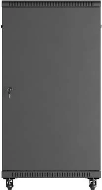 Kabinet rack LANBERG 19" 22U 600x1200, në këmbë, derë me xham, i zi