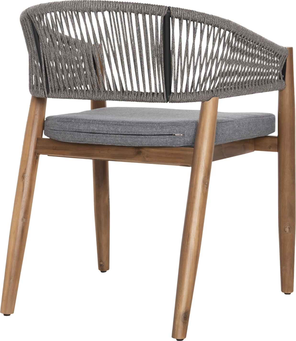 Karrige për tavolinë terase NAVAN FH6135.01 dru akacie natyrale-litar najloni gri 59x58x76Hcm., set prej 4 copë