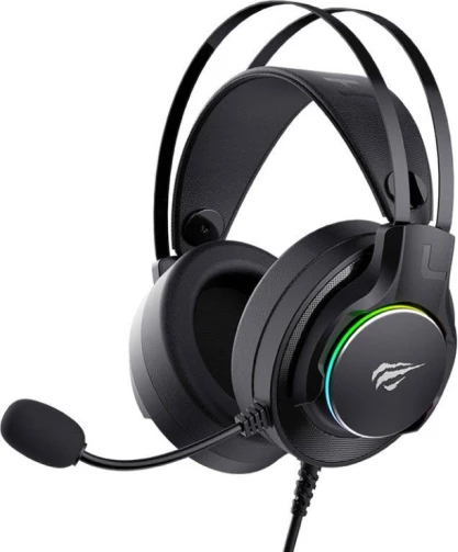 Kufje gaming HAVIT Gamenote H2007U, RGB LED, me mikrofon, USB-C, kabllo 2.5 m, të zeza