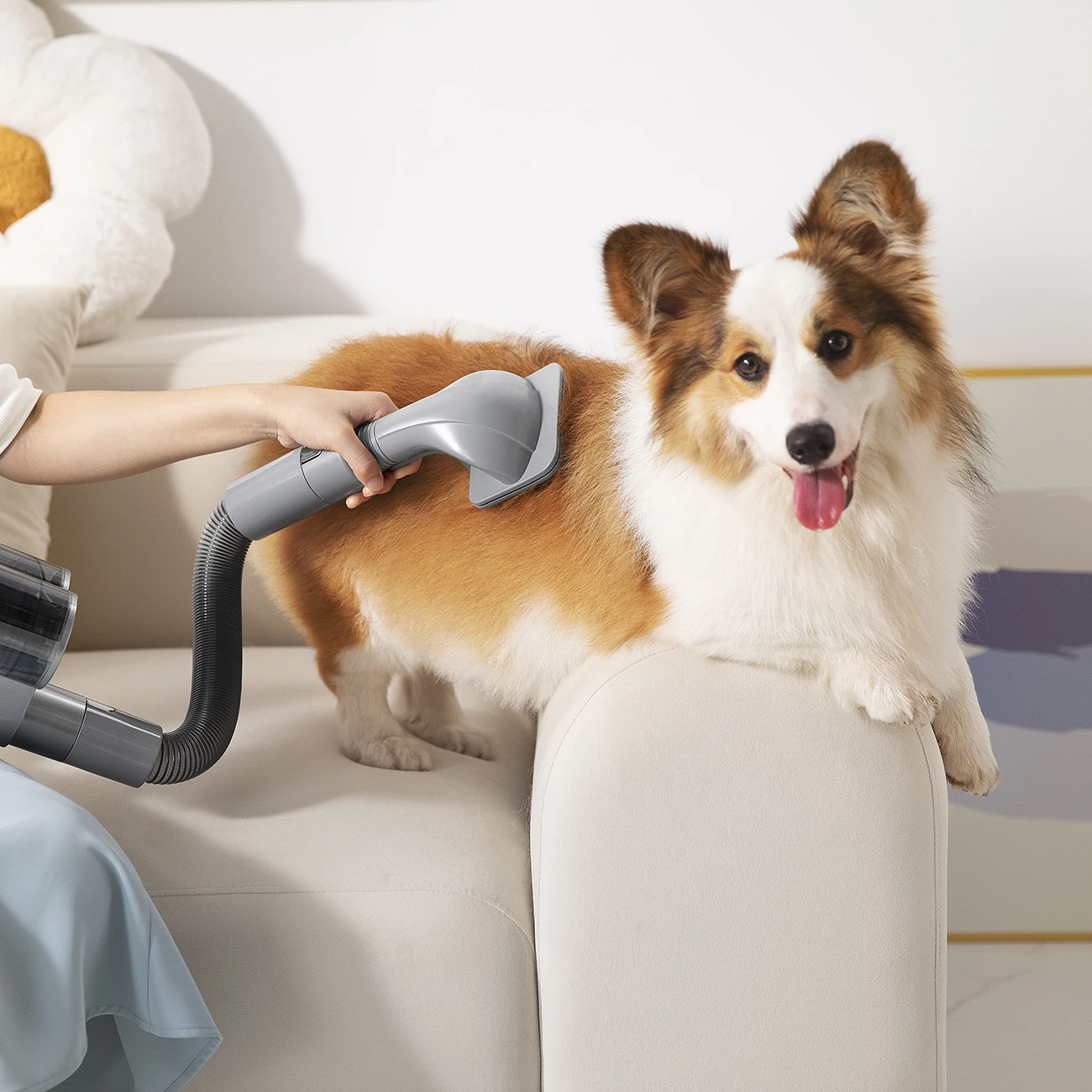 Fshesë me korrent pa kabllo UWANT V100, 200AW, 20000mAh, Gri, set me bazë 4-në-1