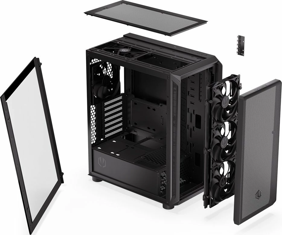 Kasë Endorfy Arx 500 Air (EY2A010), Midi Tower ATX, 5x 140mm PWM, xham i kalitur, e zezë