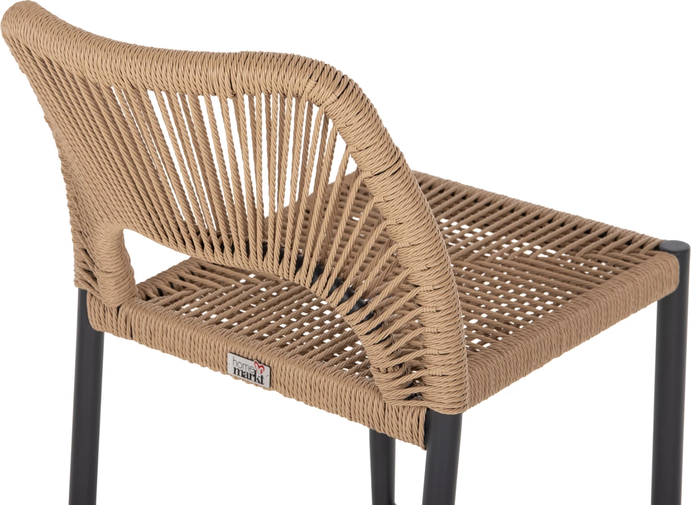 Karrige për bar, lartësi mesatare, FH5920.02, gri e errët, alumin me ratan sintetik, bezhë, 46x58x95 cm