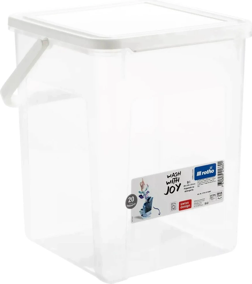 Kontejner detergjenti Rotho Basic, 9L, Transparent