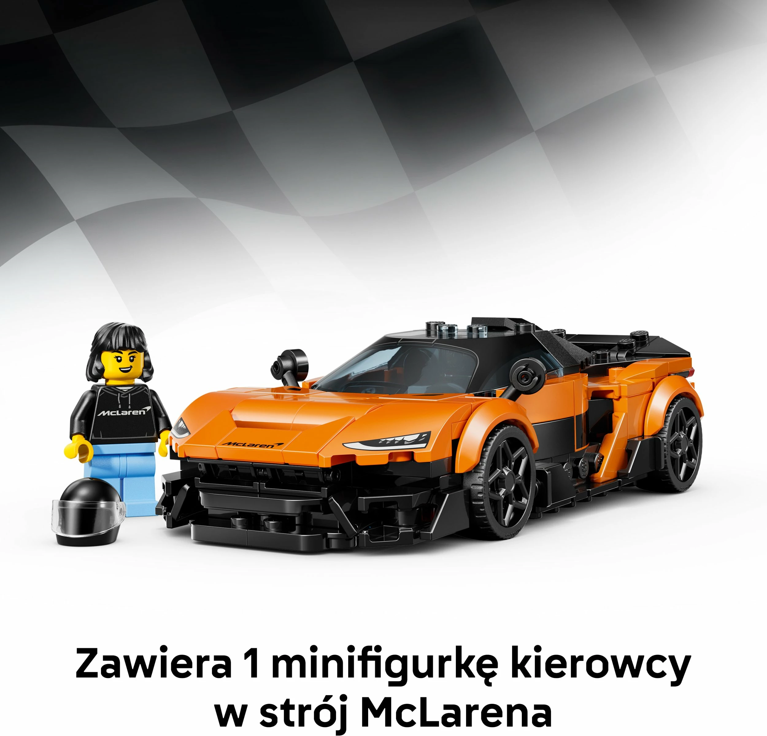 Set ndërtimi LEGO Speed Champions McLaren W1 77257, 287 elemente, 9+ vjet, portokalli/zi
