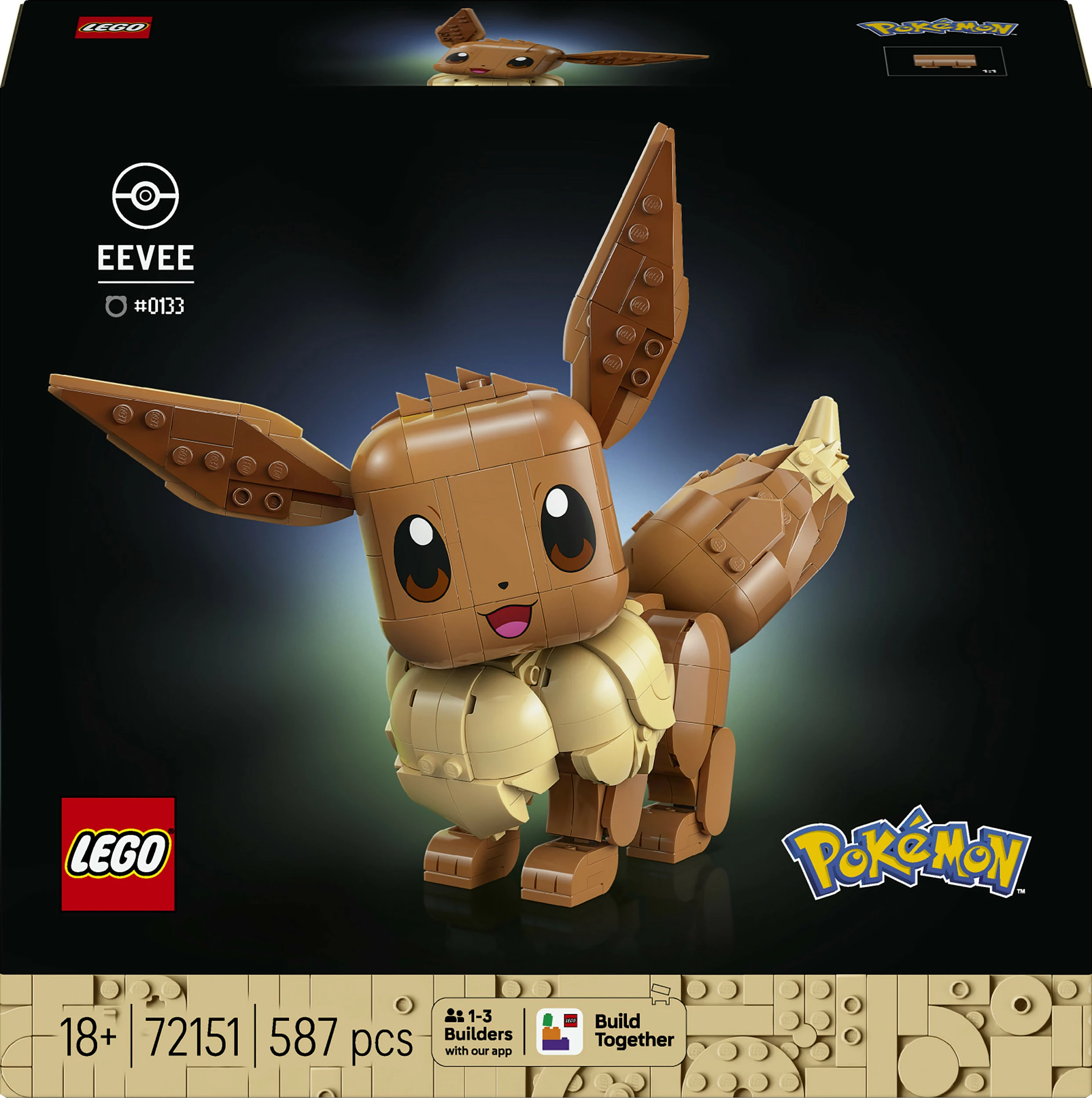 Set ndërtimi LEGO Pokémon Eevee (Evoli) 72151, 587 copë, 18+, Multicolor