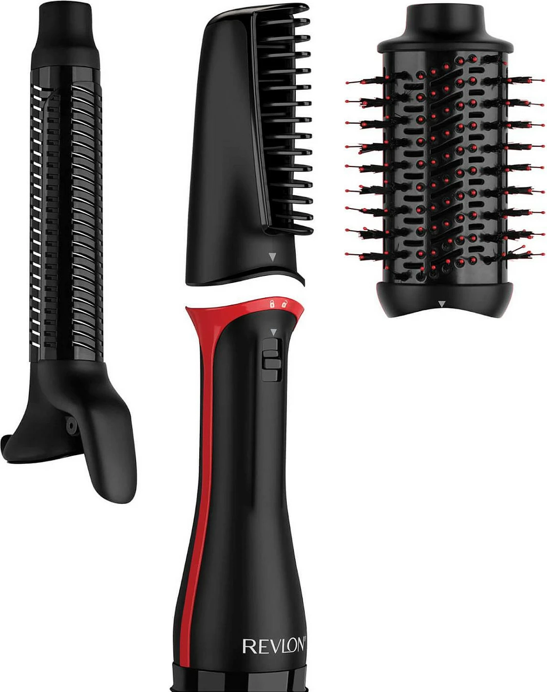 Tharëse flokësh dhe multistyler Revlon One-Step RVDR5333E, 1100W, 3 shtojca, zezë/kuqe