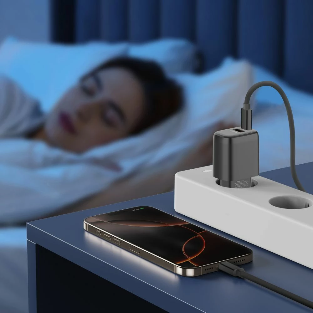 Karikues muri Tech-Protect NCA45W-GAN 45W GaN, 2 porta USB-C/USB-A i zi, 1 copë