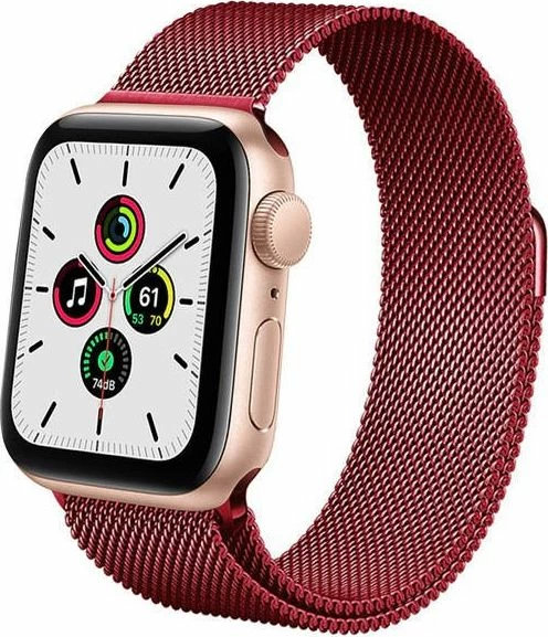 Rrip Smartwatch Crong Steel Milanese Band për Apple Watch 38/40 mm, i kuq