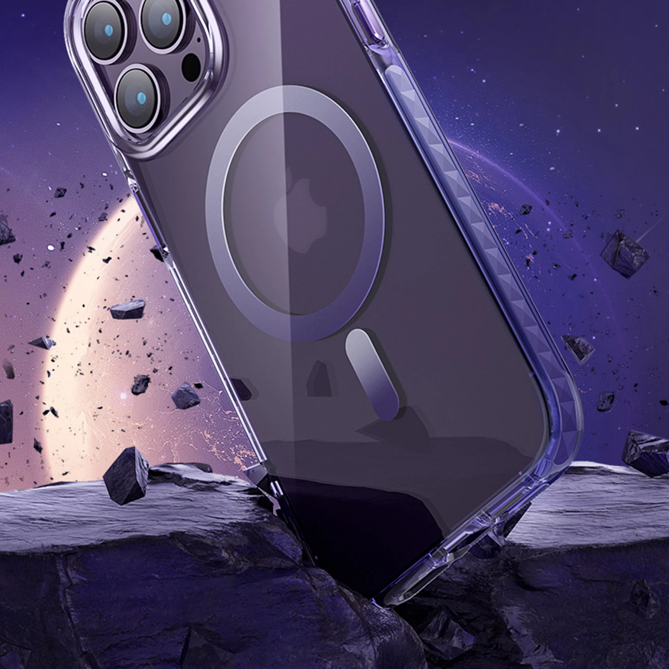 Mbështjellës Kingxbar Ice Crystal Series për iPhone 14, MagSafe, Gri