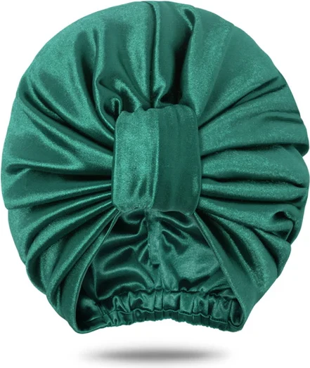 Kapele Sateni per femra Turban gjelbert -  Saten Hat Emerald Green